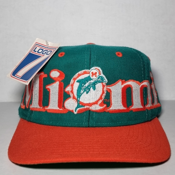 LOGO 7 Other - NWT Vintage 90s Miami Dolphins Logo 7 Spellout NFL Football Hat Cap Snapback W🔥